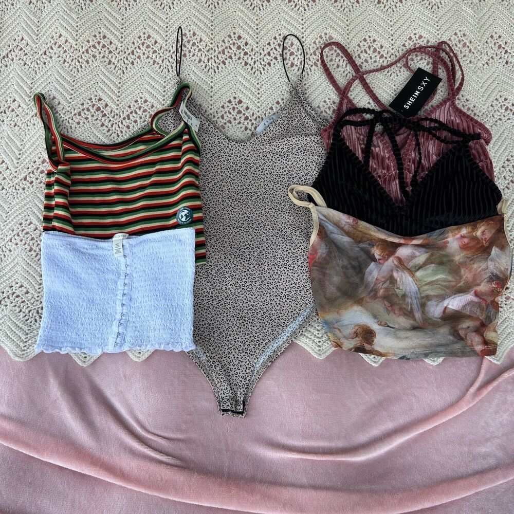 Small Shirt Bundle One Piece Crop Tops Rave Festival Shein Aeropostale Leopard